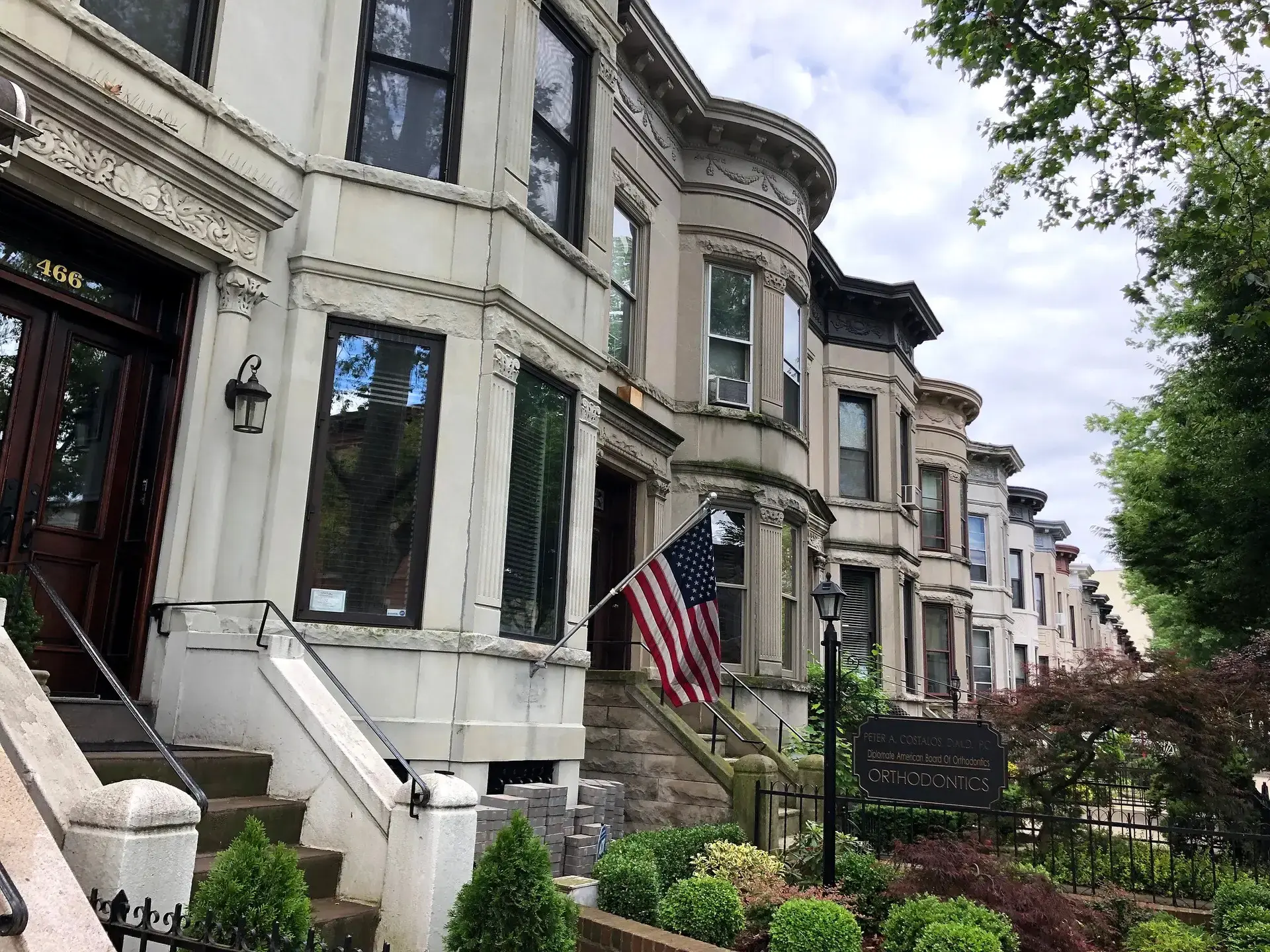 Historic limestone townhouses on Doctor's Row, Bay Ridge Parkway, Brooklyn
